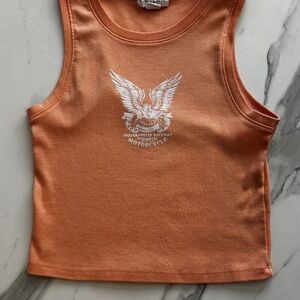 Women’s Orange Tank Top Graphic Size Small Summer Tops